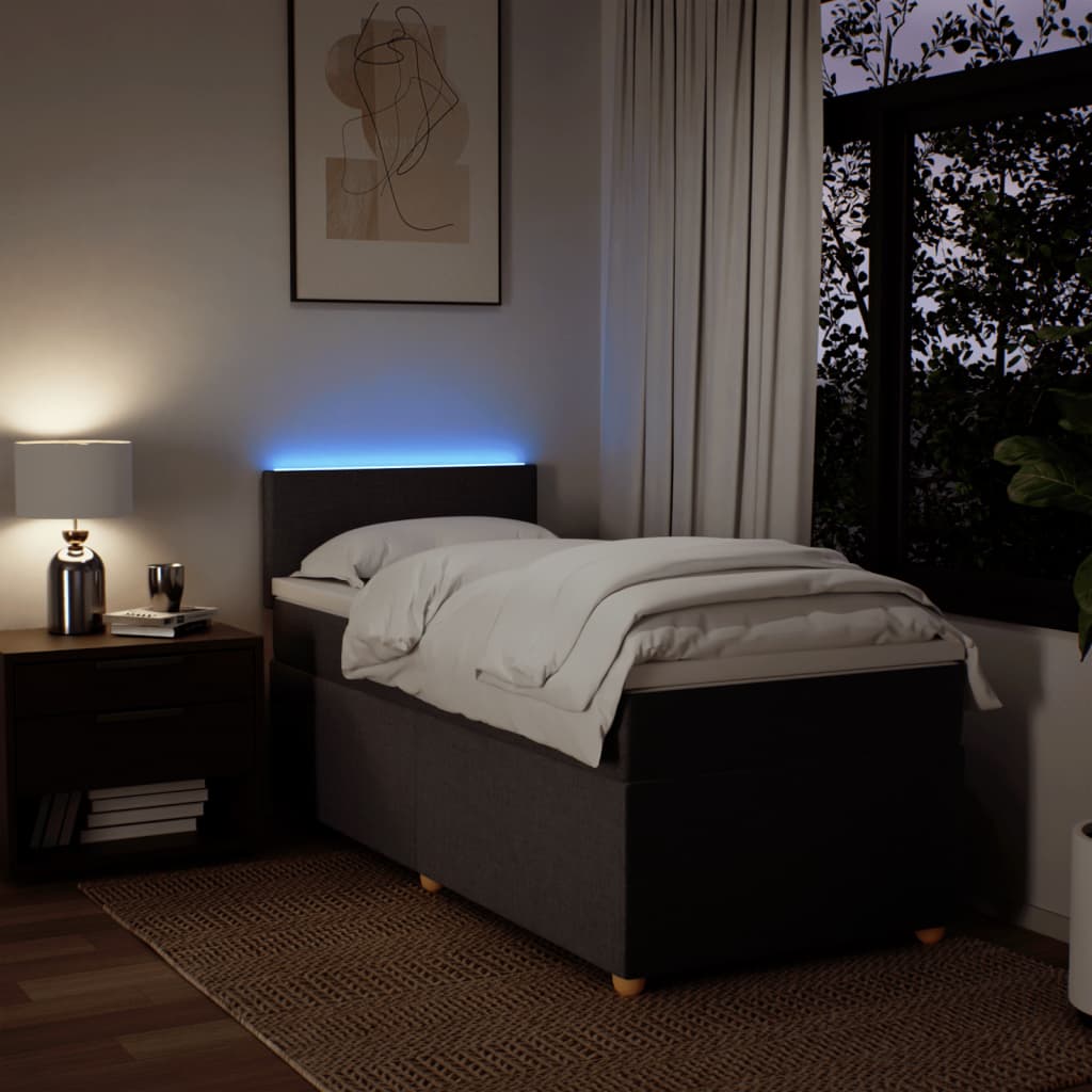 Giroletto a Molle con Materasso Marrone Scuro 90x200 cm Tessuto - homemem39