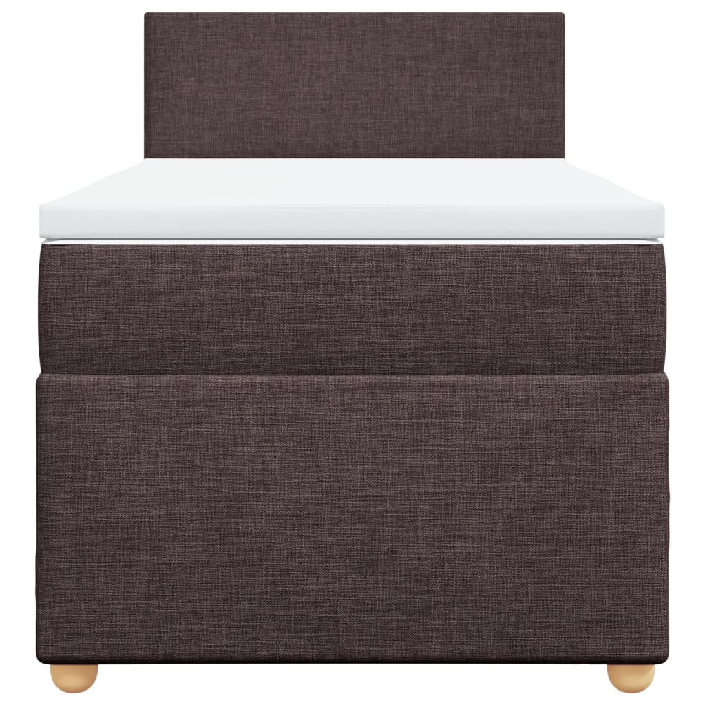 Giroletto a Molle con Materasso Marrone Scuro 90x200 cm Tessuto - homemem39