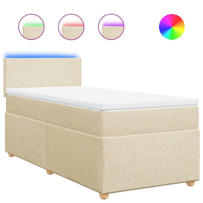 Giroletto a Molle con Materasso Crema 90x200 cm inTessuto