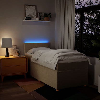 Giroletto a Molle con Materasso Crema 90x200 cm inTessuto