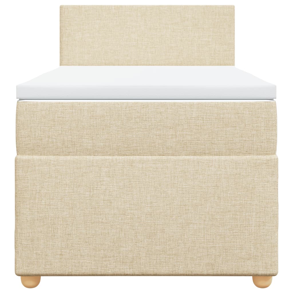 Giroletto a Molle con Materasso Crema 90x200 cm inTessuto