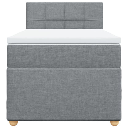 Giroletto a Molle con Materasso Grigio Chiaro 90x200 cm Tessuto - homemem39