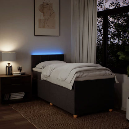 Giroletto a Molle con Materasso Marrone Scuro 90x200 cm Tessuto - homemem39