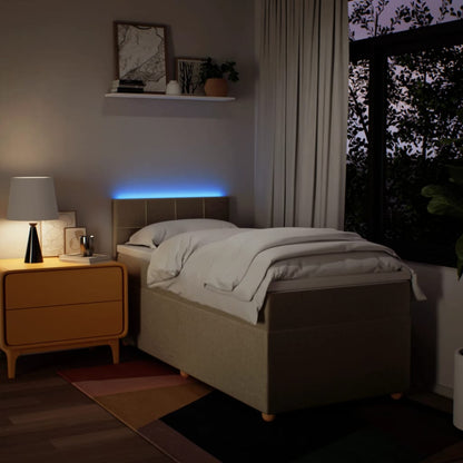 Giroletto a Molle con Materasso Crema 90x200 cm inTessuto