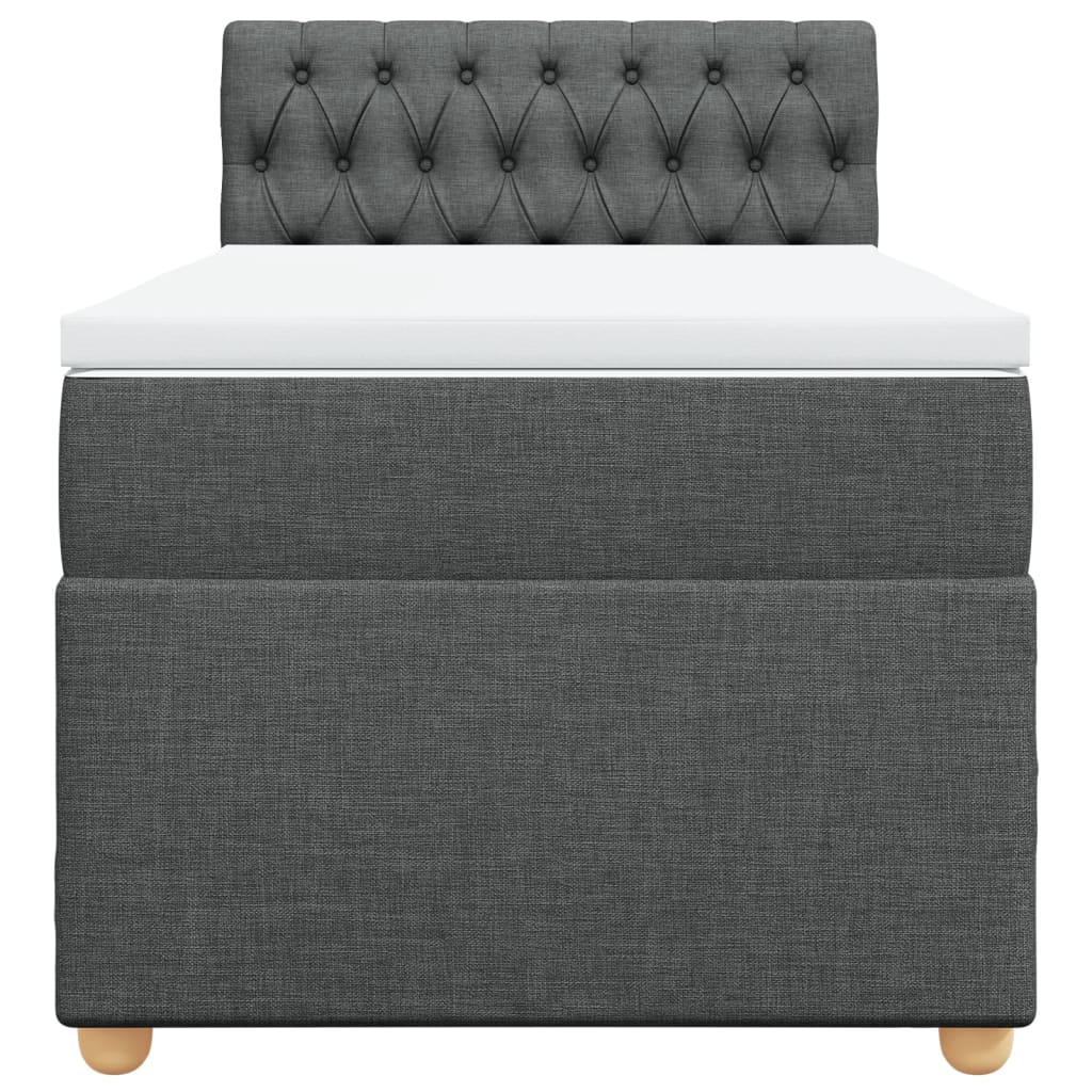 Giroletto a Molle con Materasso Grigio Scuro 90x200 cm Tessuto - homemem39