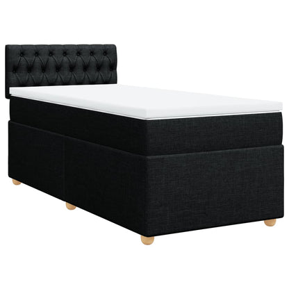 Giroletto a Molle con Materasso Nero 90x200 cm in Tessuto