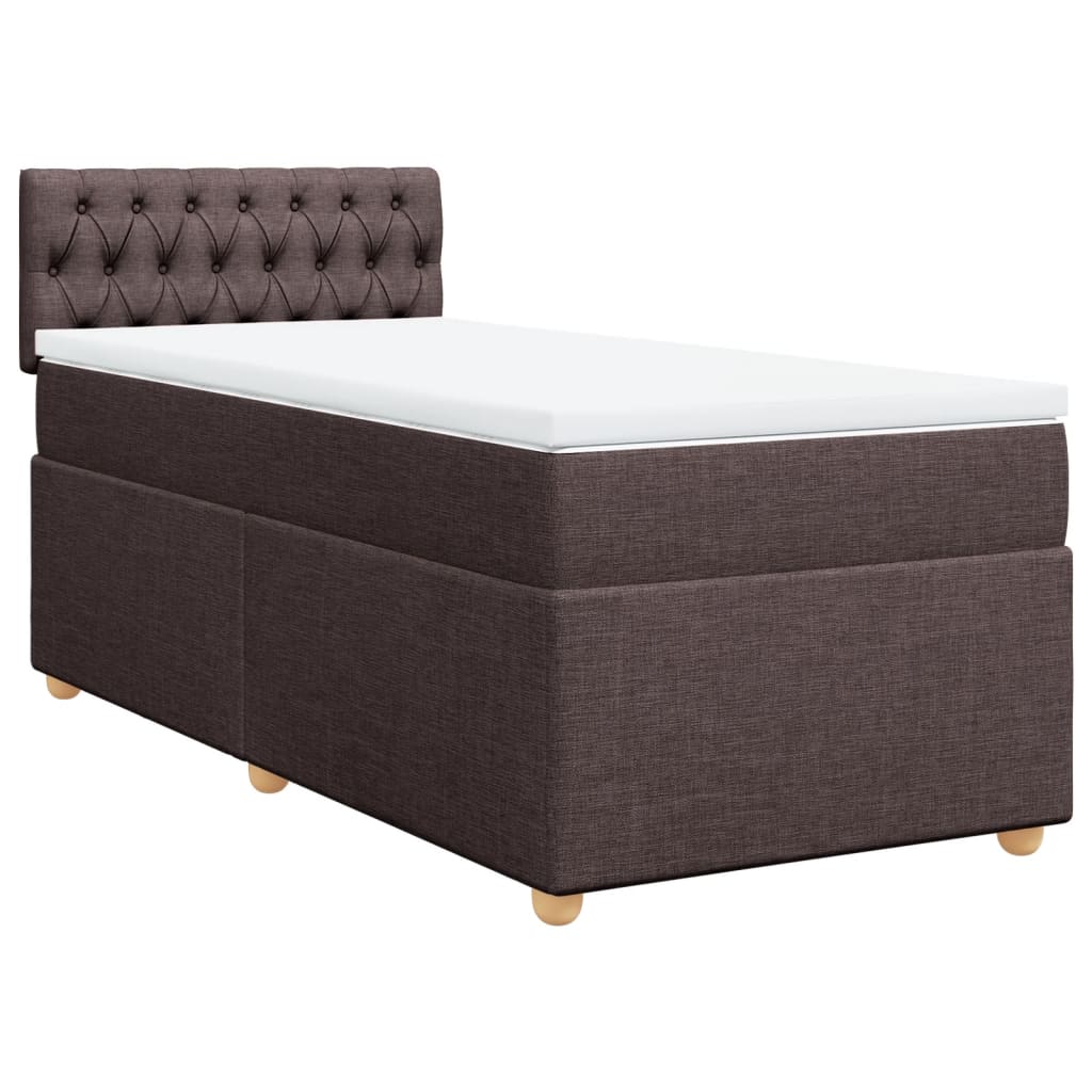 Giroletto a Molle con Materasso Marrone Scuro 90x200 cm Tessuto | homemem39