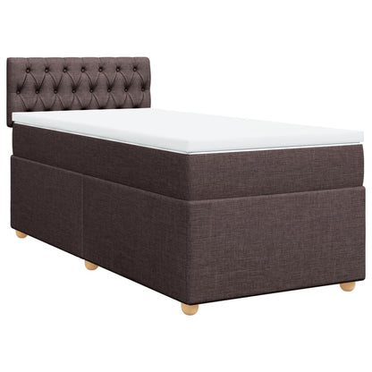Giroletto a Molle con Materasso Marrone Scuro 90x200 cm Tessuto | homemem39