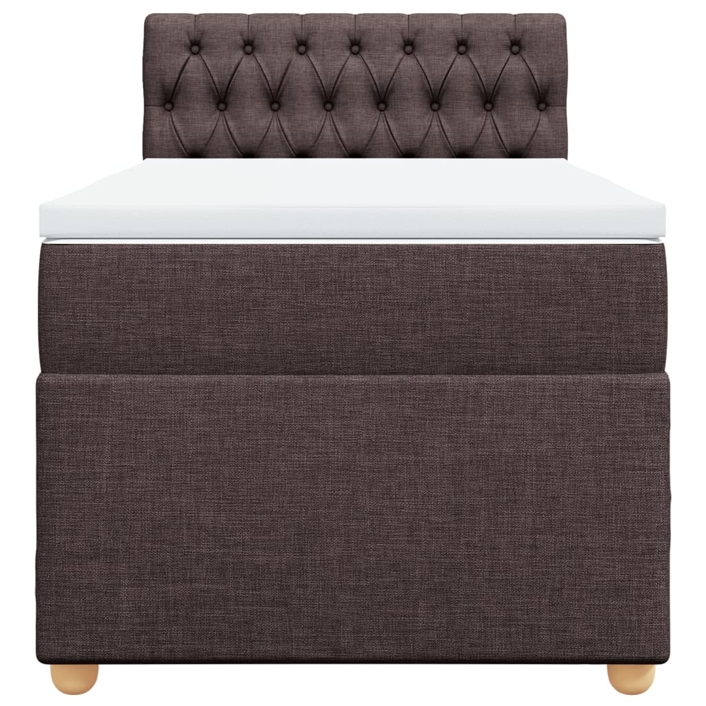 Giroletto a Molle con Materasso Marrone Scuro 90x200 cm Tessuto | homemem39