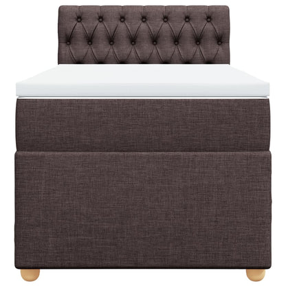 Giroletto a Molle con Materasso Marrone Scuro 90x200 cm Tessuto | homemem39