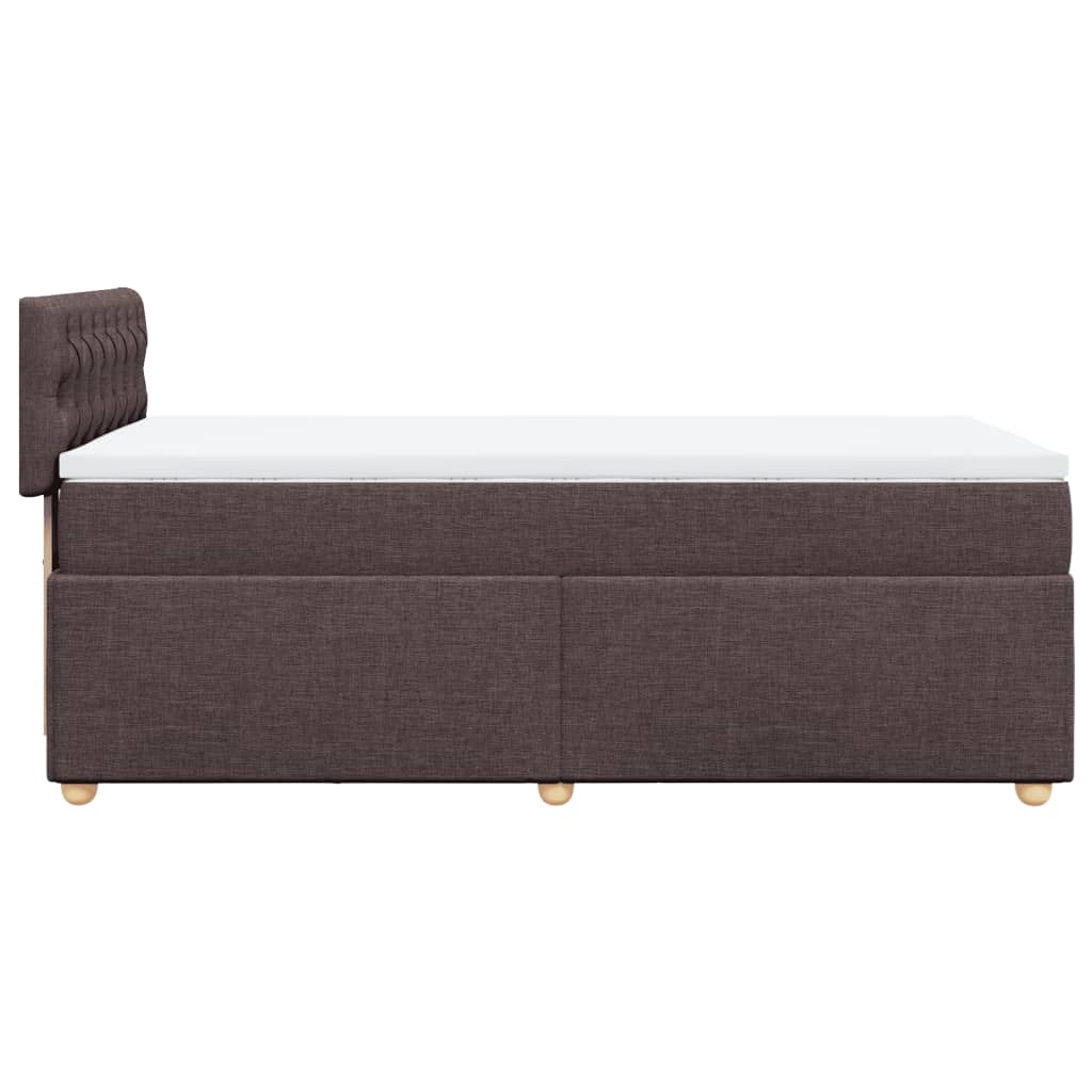 Giroletto a Molle con Materasso Marrone Scuro 90x200 cm Tessuto | homemem39