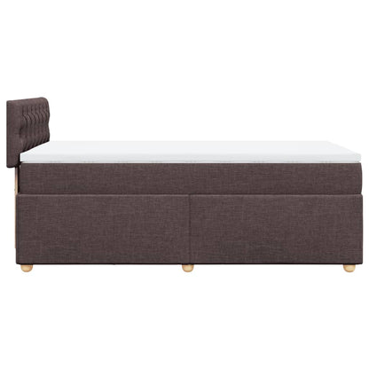 Giroletto a Molle con Materasso Marrone Scuro 90x200 cm Tessuto | homemem39