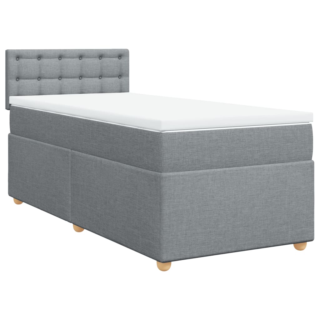 Giroletto a Molle con Materasso Grigio Chiaro 90x200 cm Tessuto