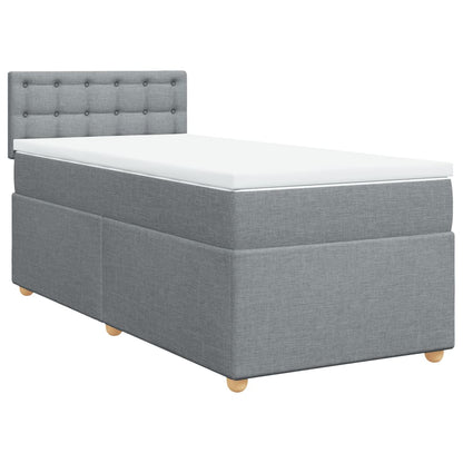 Giroletto a Molle con Materasso Grigio Chiaro 90x200 cm Tessuto