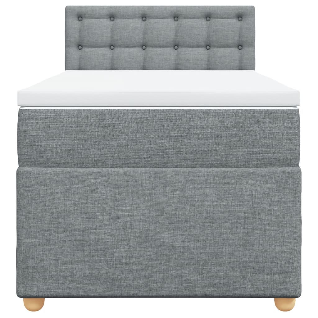 Giroletto a Molle con Materasso Grigio Chiaro 90x200 cm Tessuto