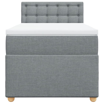 Giroletto a Molle con Materasso Grigio Chiaro 90x200 cm Tessuto