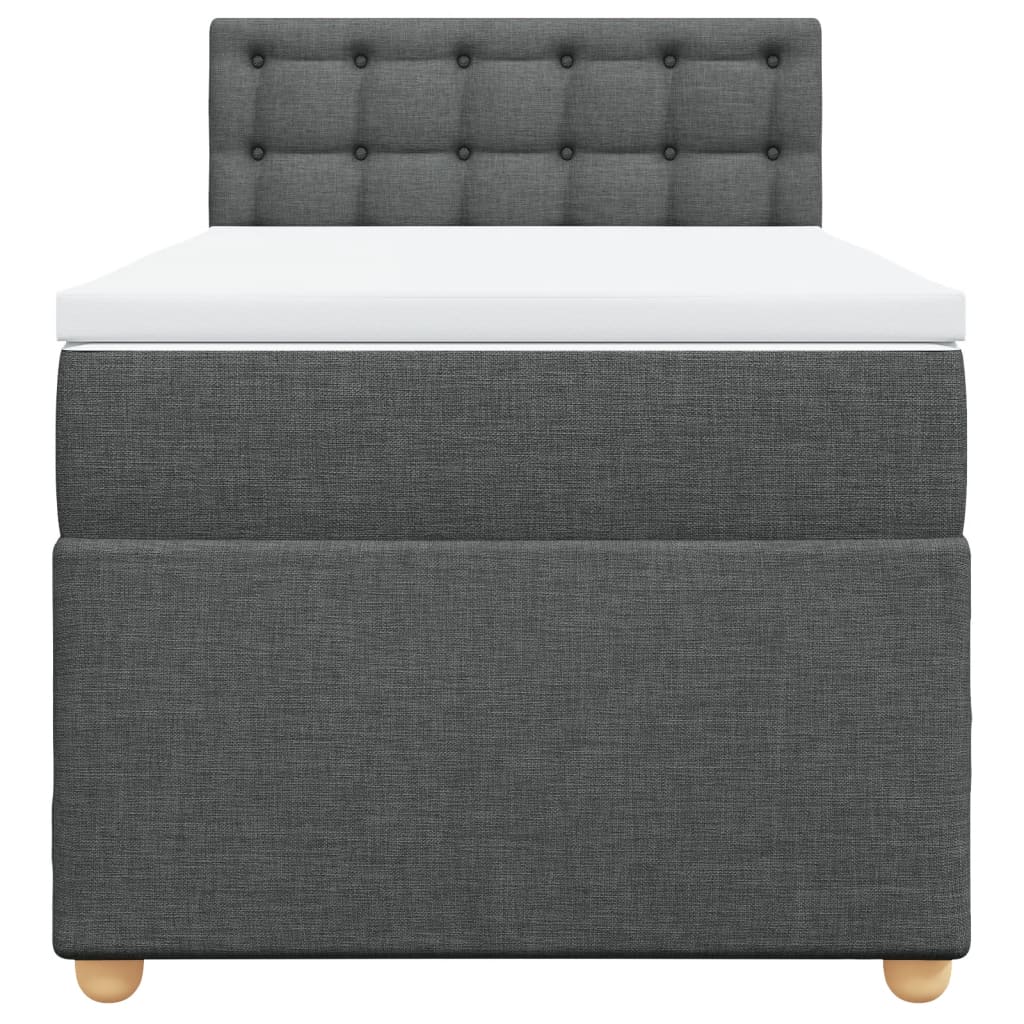 Giroletto a Molle con Materasso Grigio Scuro 90x200 cm Tessuto