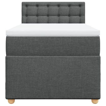 Giroletto a Molle con Materasso Grigio Scuro 90x200 cm Tessuto