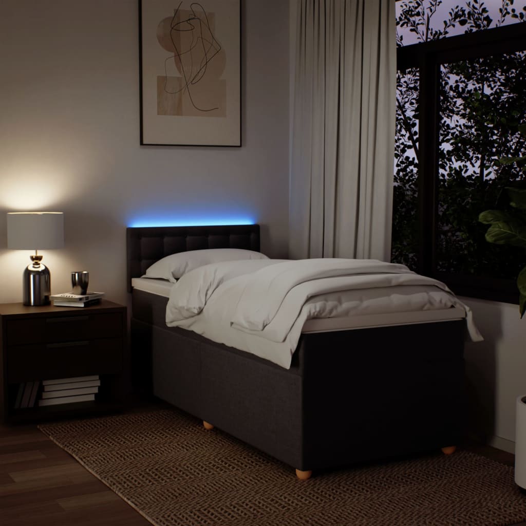 Giroletto a Molle con Materasso Marrone Scuro 90x200 cm Tessuto - homemem39