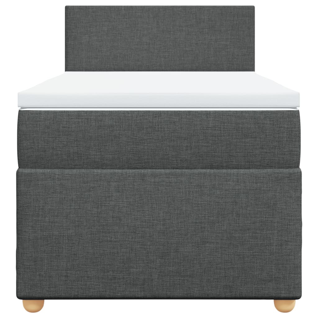 Giroletto a Molle con Materasso Grigio Scuro 100x200 cm Tessuto