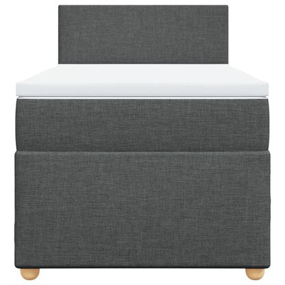 Giroletto a Molle con Materasso Grigio Scuro 100x200 cm Tessuto