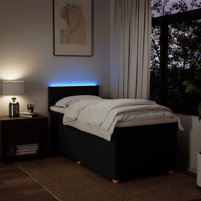 Giroletto a Molle con Materasso Nero 100x200 cm in Tessuto - homemem39