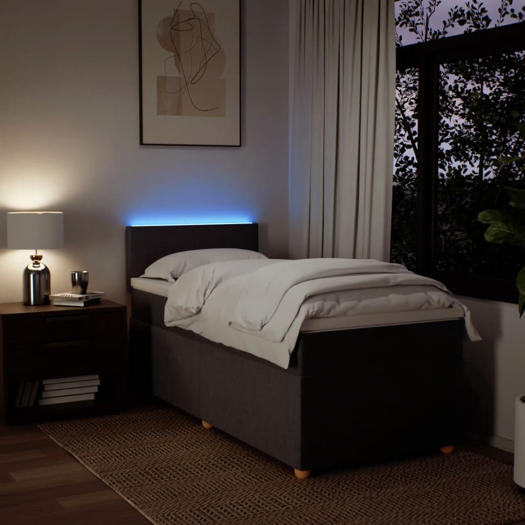 Giroletto a Molle con Materasso Marrone Scuro 100x200cm Tessuto - homemem39