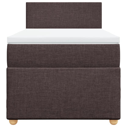 Giroletto a Molle con Materasso Marrone Scuro 100x200cm Tessuto - homemem39