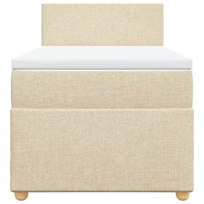 Giroletto a Molle con Materasso Crema 100x200 cm in Tessuto - homemem39