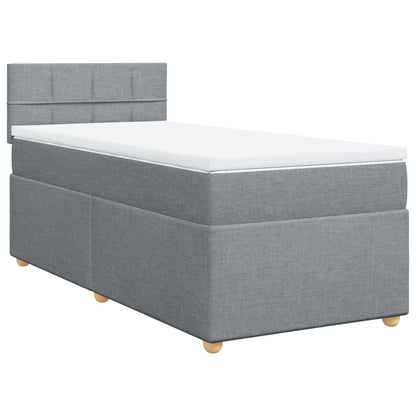 Giroletto a Molle con Materasso Grigio Chiaro100x200 cm Tessuto