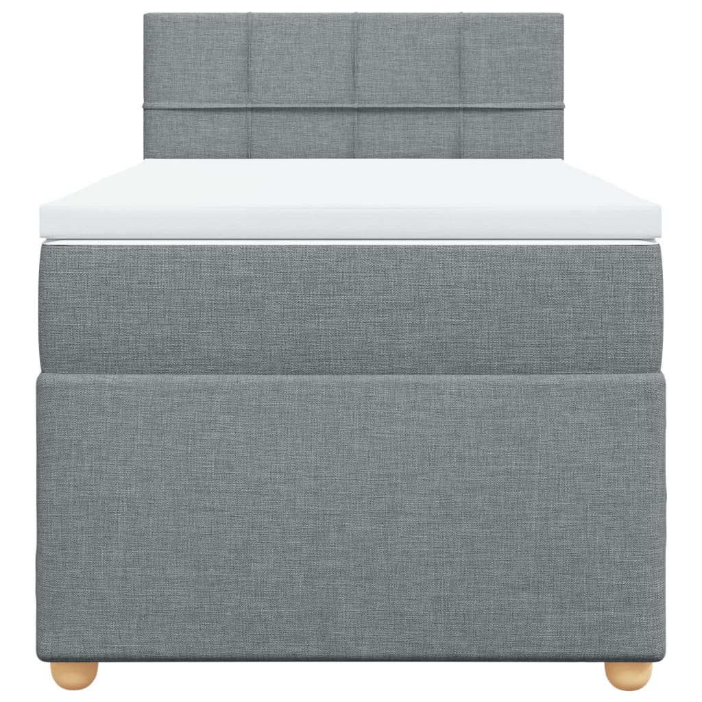 Giroletto a Molle con Materasso Grigio Chiaro100x200 cm Tessuto - homemem39