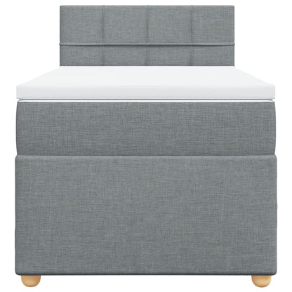 Giroletto a Molle con Materasso Grigio Chiaro100x200 cm Tessuto