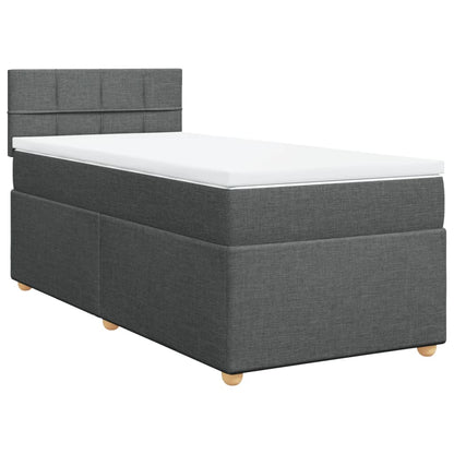 Giroletto a Molle con Materasso Grigio Scuro 100x200 cm Tessuto