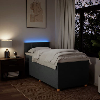 Giroletto a Molle con Materasso Grigio Scuro 100x200 cm Tessuto - homemem39