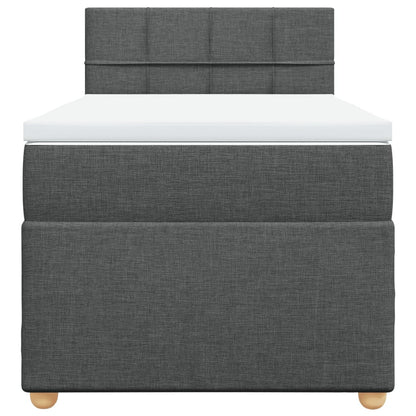 Giroletto a Molle con Materasso Grigio Scuro 100x200 cm Tessuto