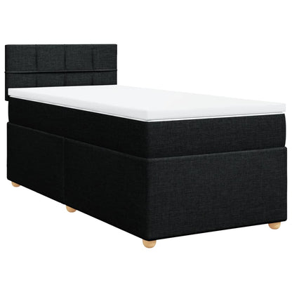 Giroletto a Molle con Materasso Nero 100x200 cm in Tessuto