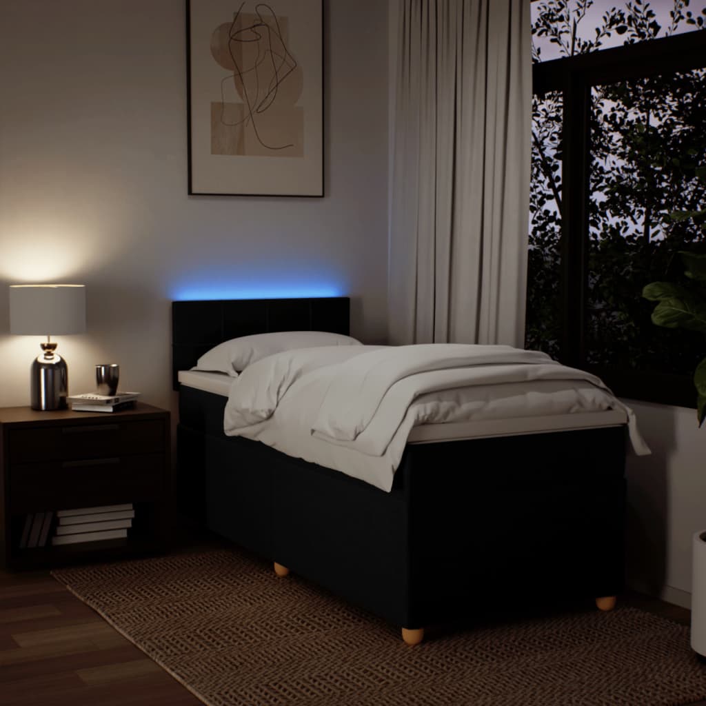 Giroletto a Molle con Materasso Nero 100x200 cm in Tessuto - homemem39