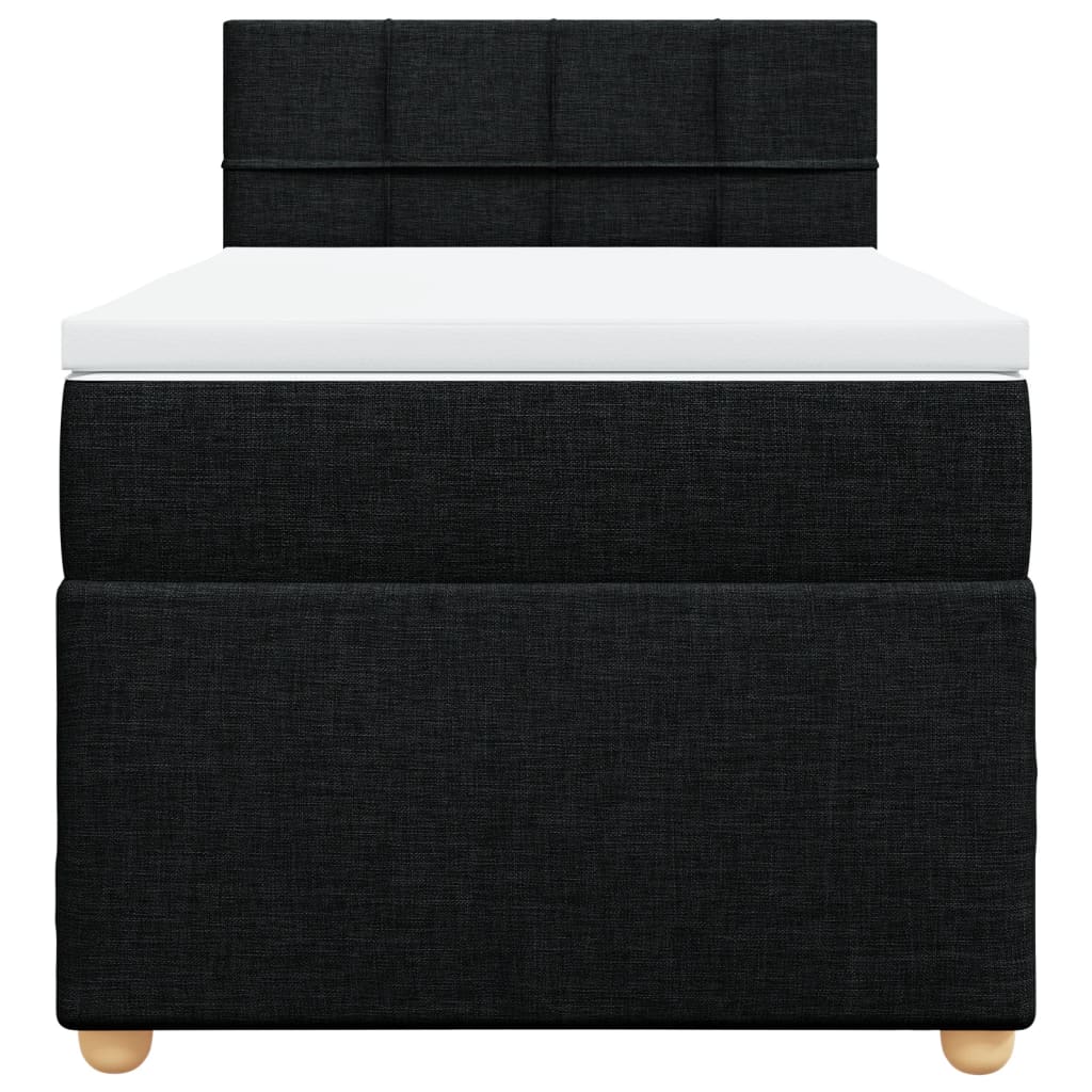 Giroletto a Molle con Materasso Nero 100x200 cm in Tessuto