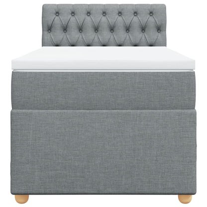 Giroletto a Molle con Materasso Grigio Chiaro100x200 cm Tessuto