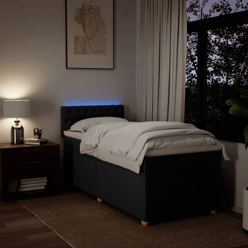 Giroletto a Molle con Materasso Nero 100x200 cm in Tessuto - homemem39