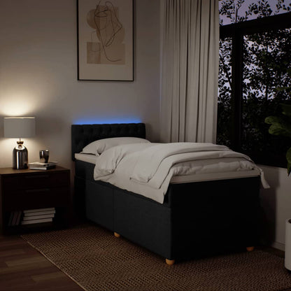 Giroletto a Molle con Materasso Nero 100x200 cm in Tessuto - homemem39