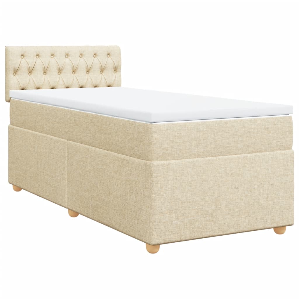 Giroletto a Molle con Materasso Crema 100x200 cm in Tessuto