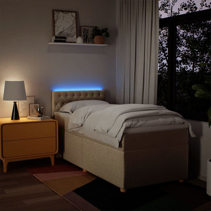 Giroletto a Molle con Materasso Crema 100x200 cm in Tessuto