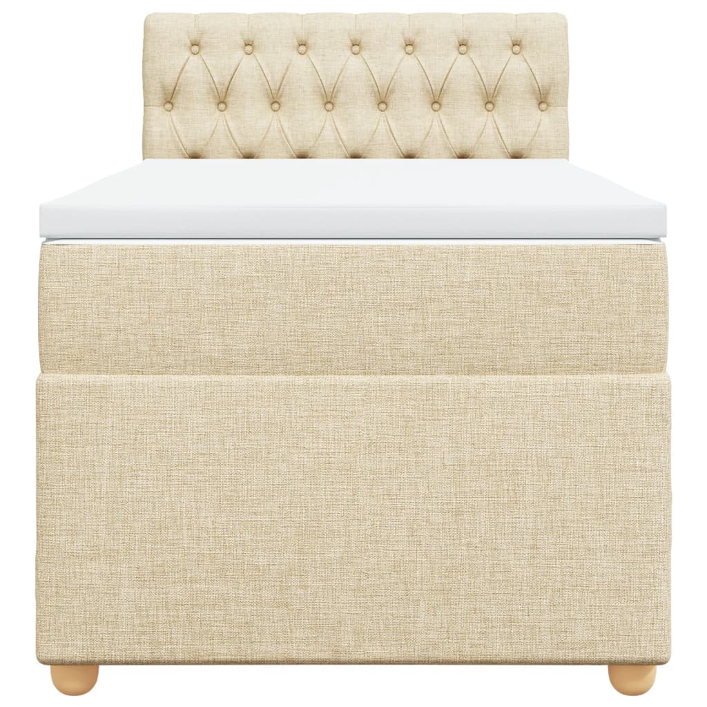 Giroletto a Molle con Materasso Crema 100x200 cm in Tessuto