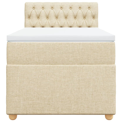 Giroletto a Molle con Materasso Crema 100x200 cm in Tessuto