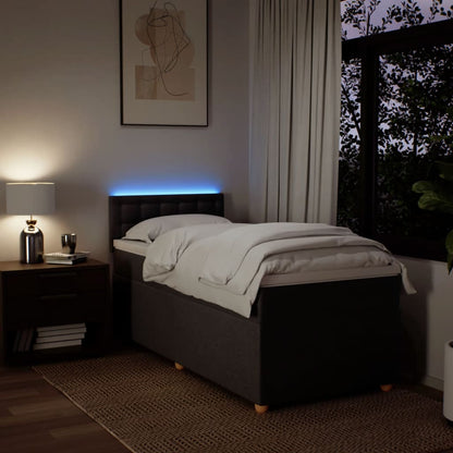 Giroletto a Molle con Materasso Marrone Scuro 100x200cm Tessuto - homemem39