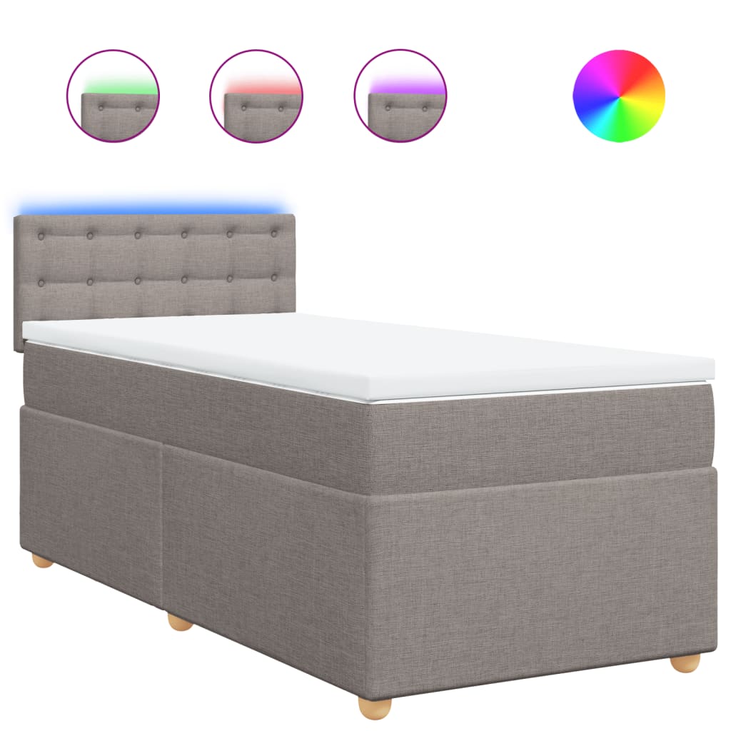 Giroletto a Molle con Materasso Tortora 100x200 cm in Tessuto | homemem39