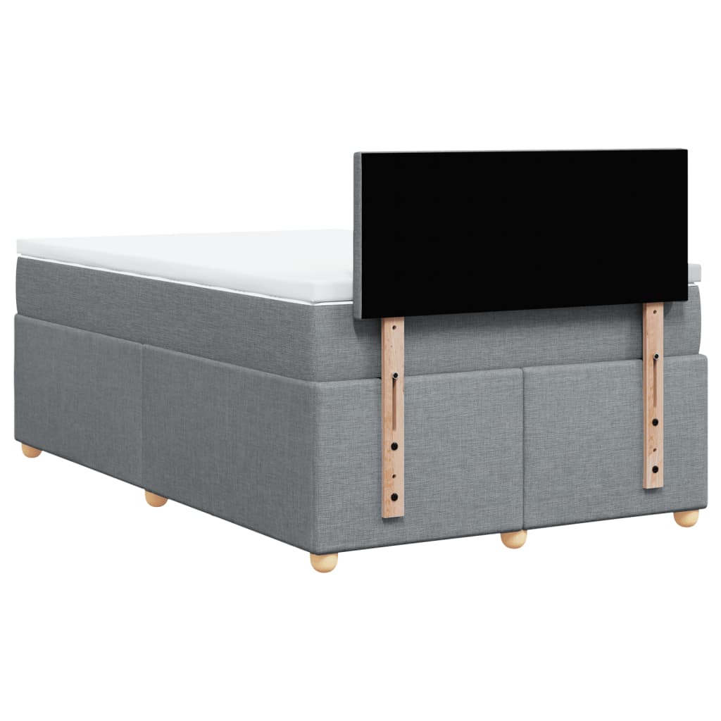 Giroletto a Molle con Materasso Grigio Chiaro 120x190cm Tessuto