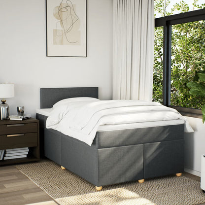 Giroletto a Molle con Materasso Grigio Scuro 120x190cm Tessuto