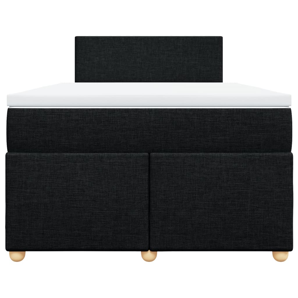 Giroletto a Molle con Materasso Nero 120x190 cm in Tessuto